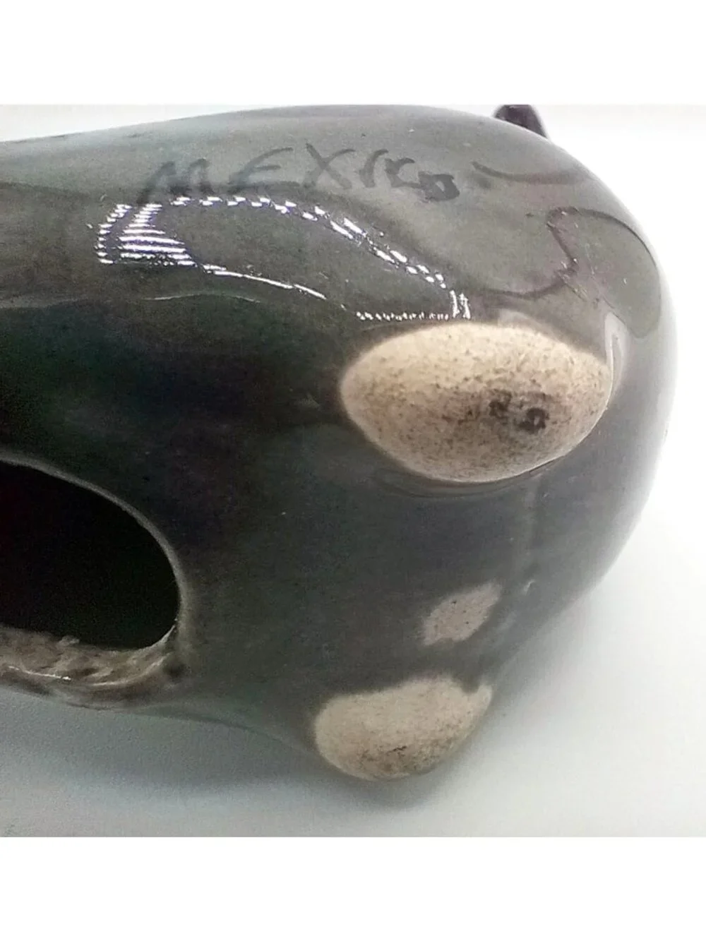 Vintage Mexican Pottery Bird Tonala Style Hand Painted Floral Folk Art Mexico